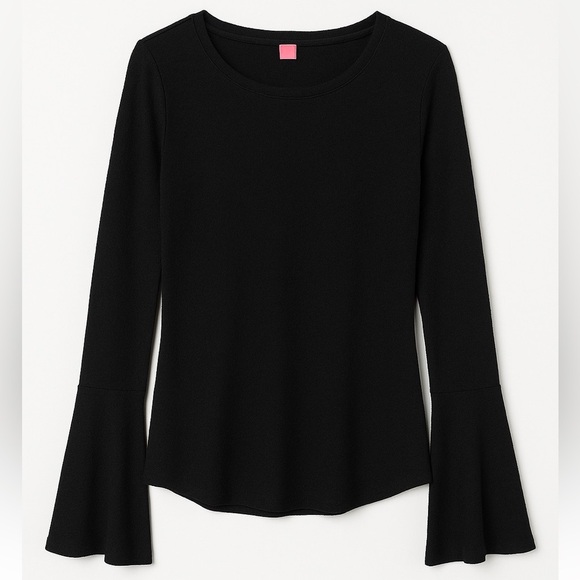 Vince Camuto Tops - Vince Camuto Black Shimmer Bell Sleeve Top